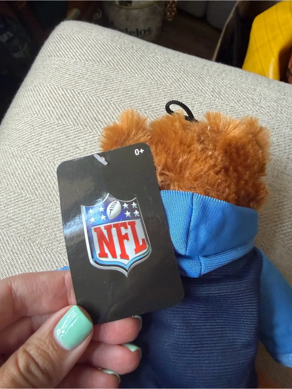 NFL Tennessee Titans Brown Teddy Bear with Blue Jersey